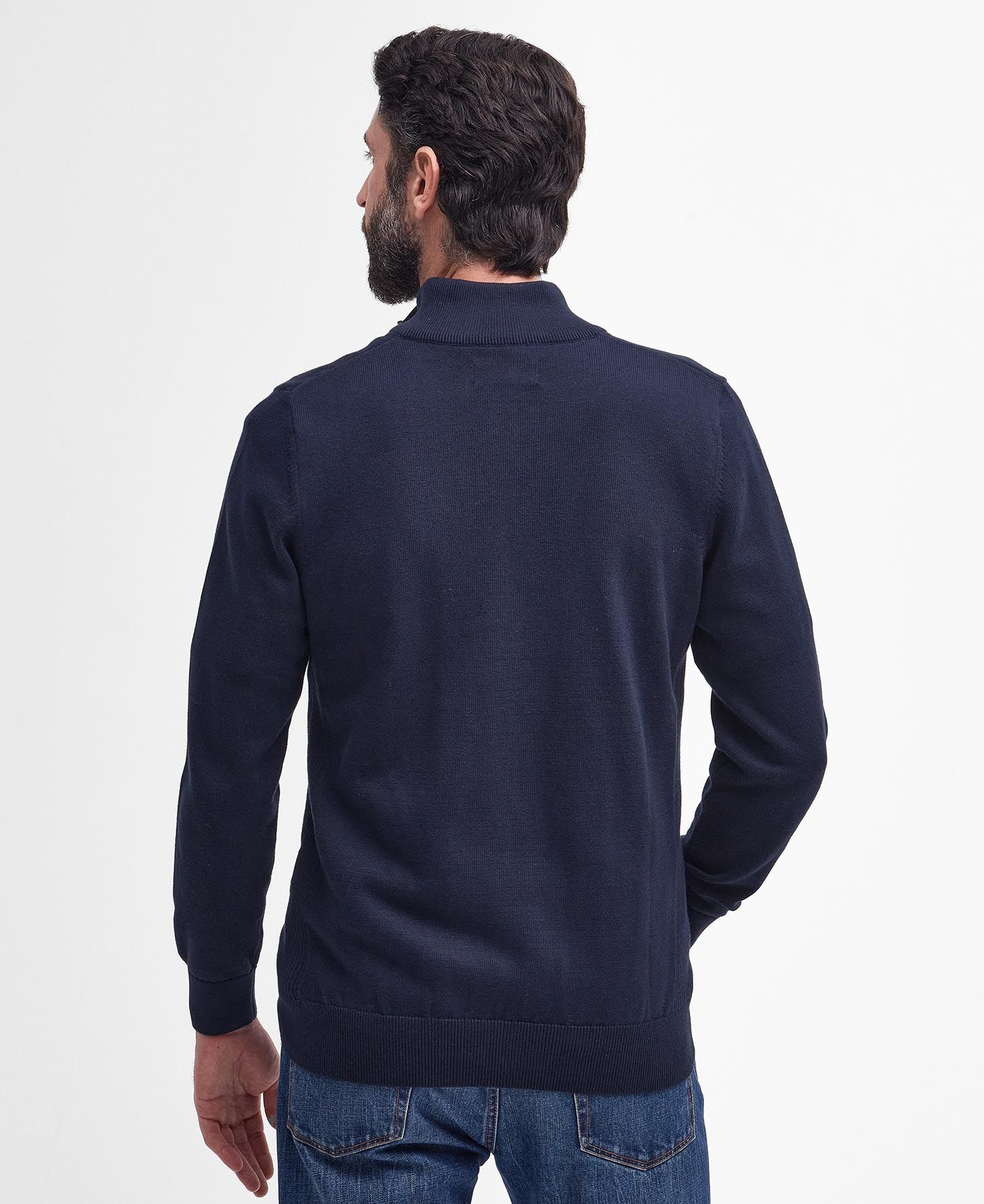 Barbour Cotton Half Zip Jumper - Navy