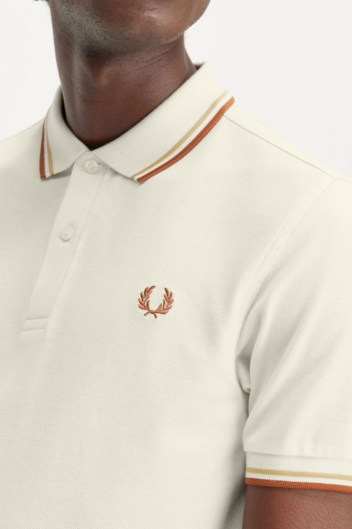 Fred Perry Twin Tipped Polo Shirt - Ecru/Honeycomb