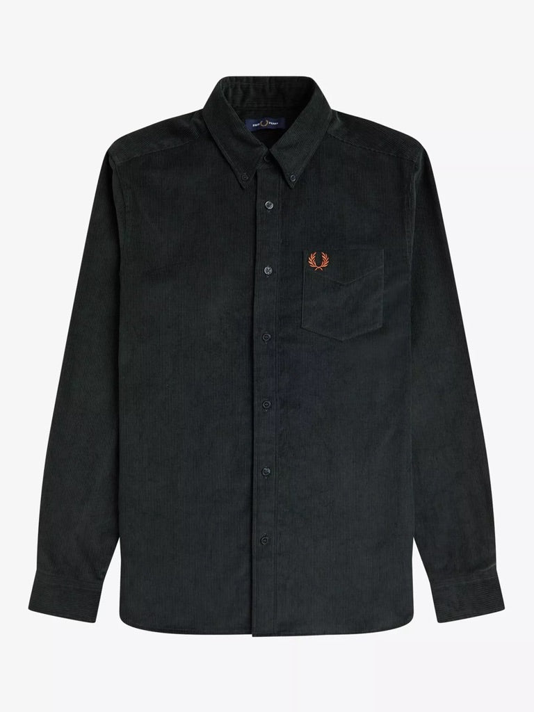 Fred Perry Corduroy Shirt - Night Green