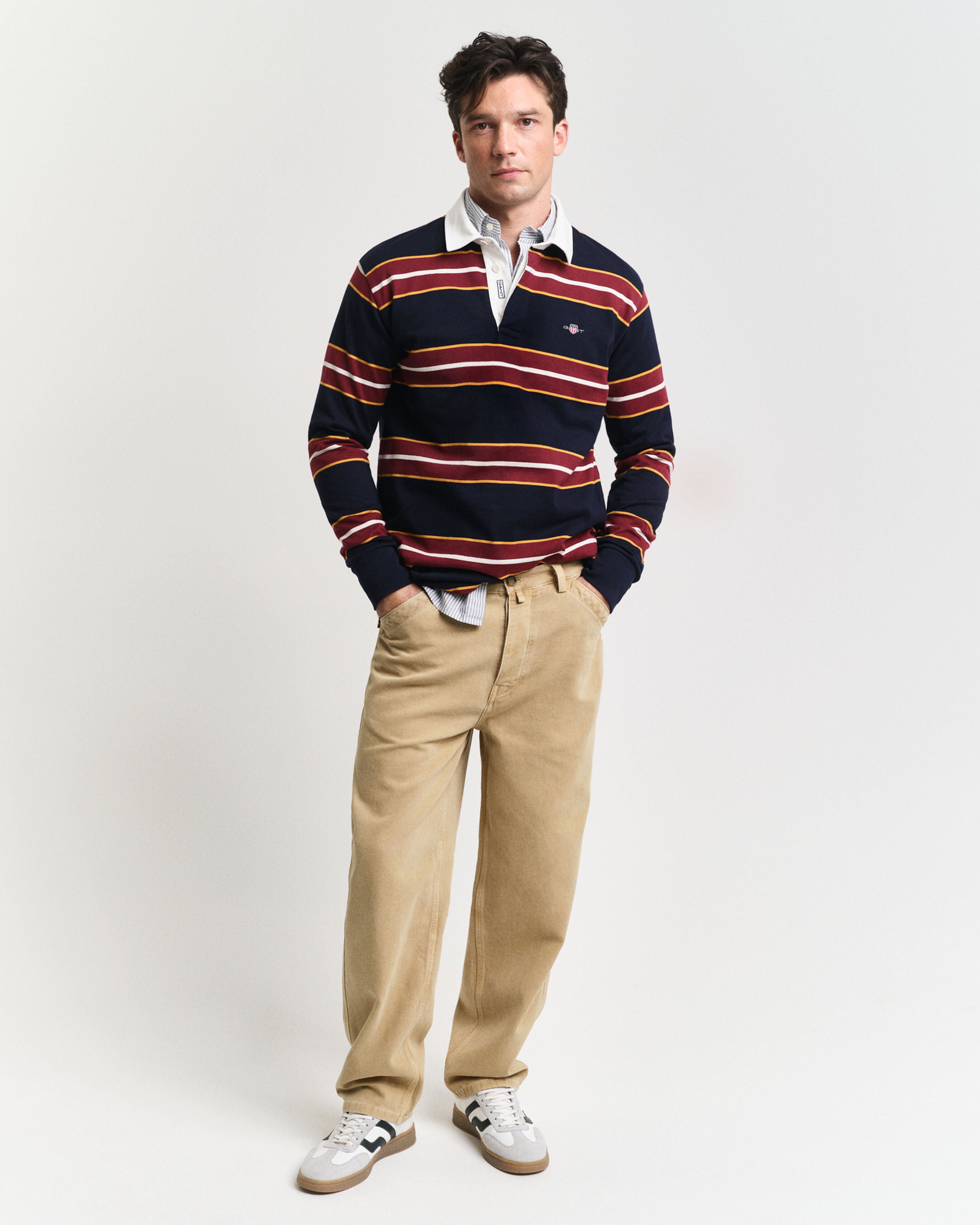 Gant Yarn Dyed Striped Heavy Rugger - Evening Blue