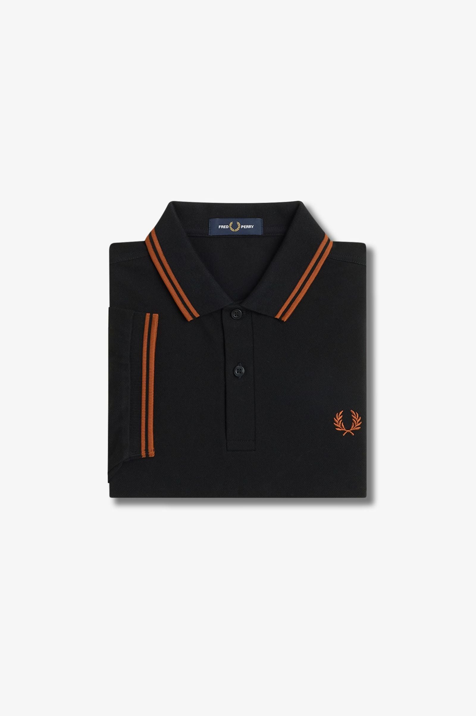 Fred Perry Twin Tipped Polo Shirt - Black/Marmalade