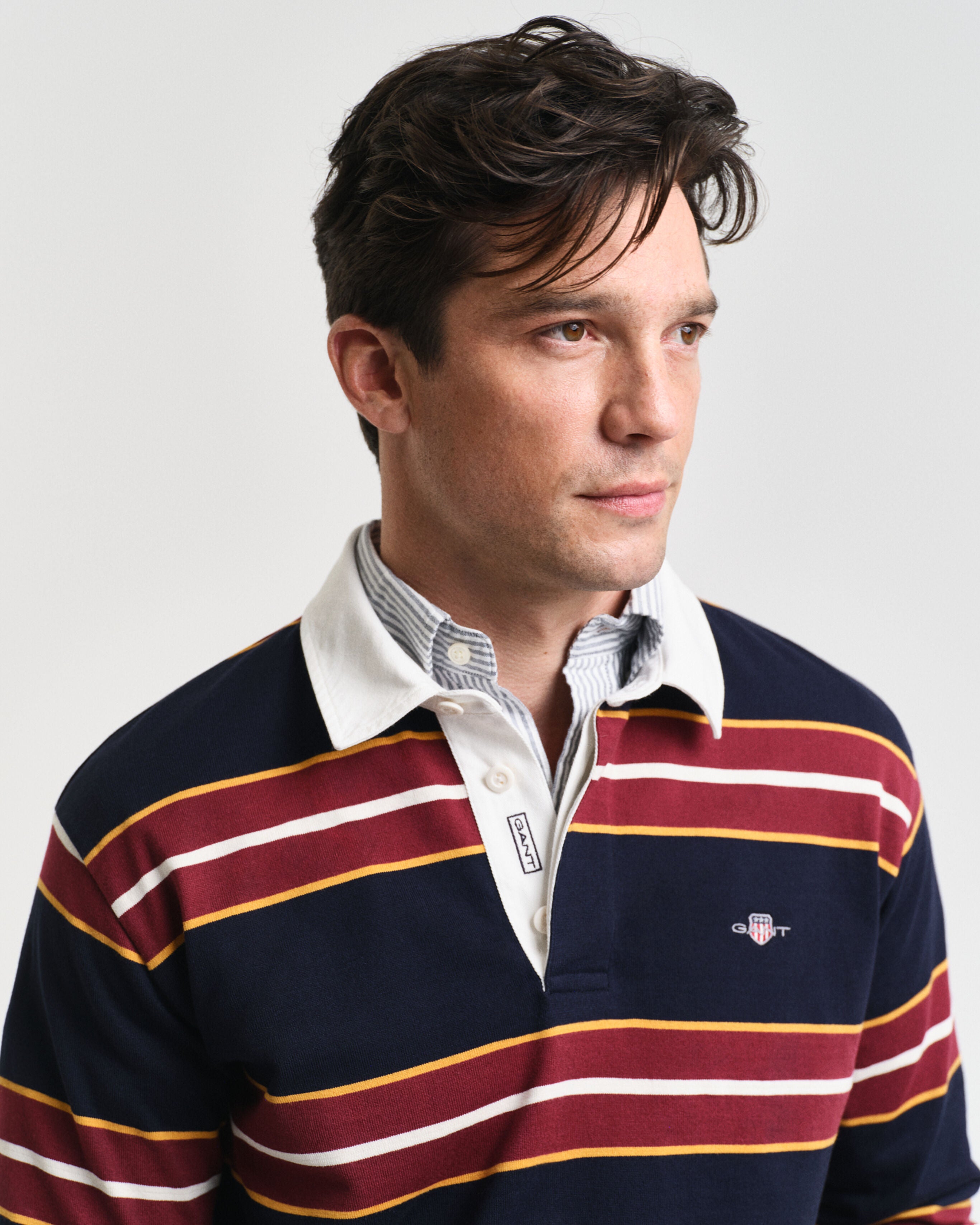 Gant Yarn Dyed Striped Heavy Rugger - Evening Blue