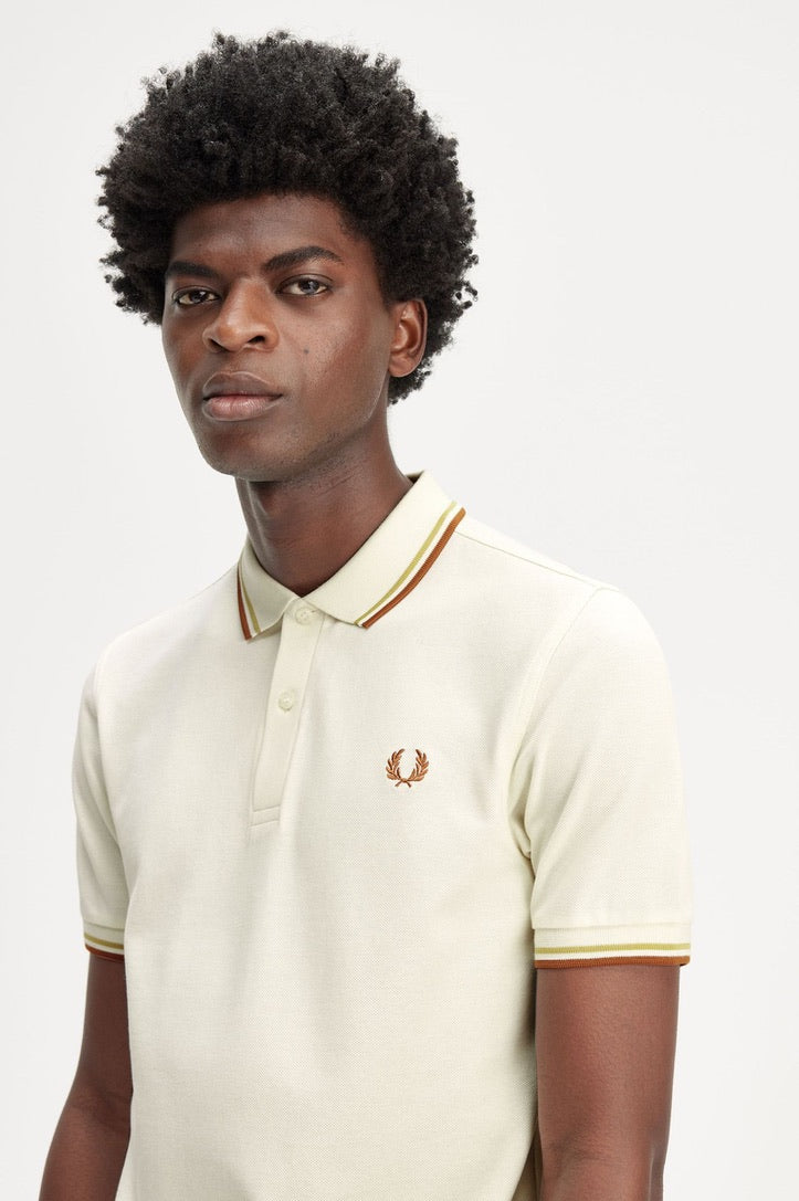 Fred Perry Twin Tipped Polo Shirt - Ecru/Honeycomb