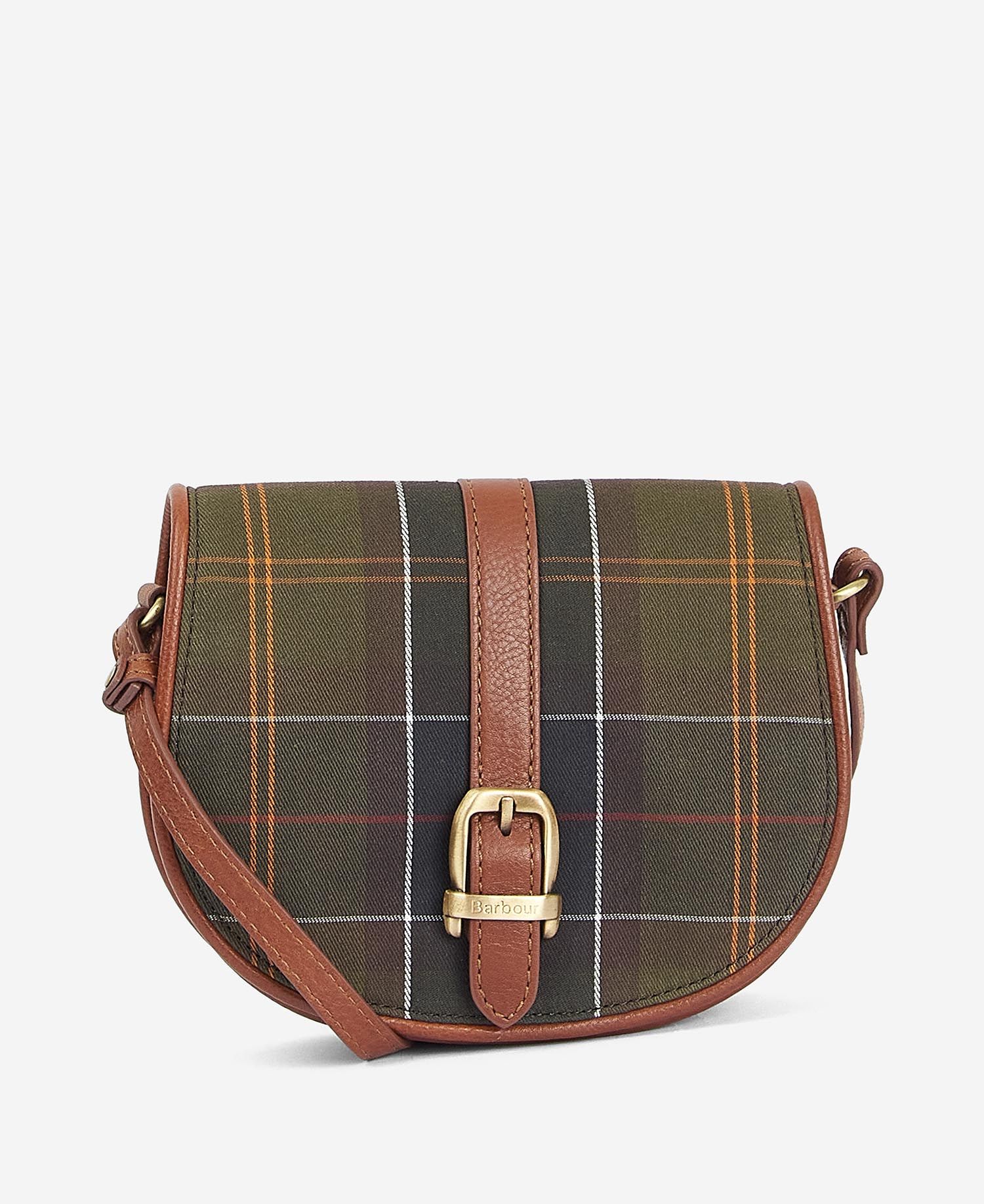 Barbour Katrine Tartan Leather Saddle Bag - Classic Tartan