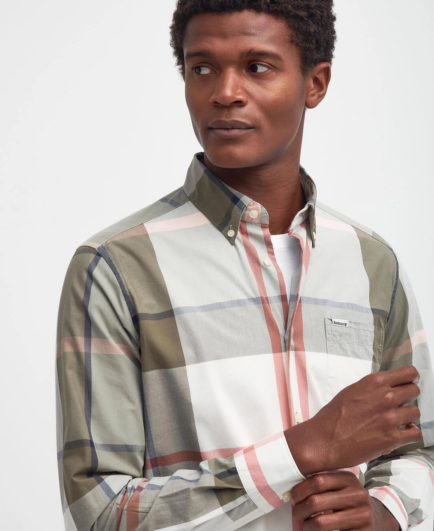 Barbour Harris Tailored Fit Shirt - Bleached Pine Tartan