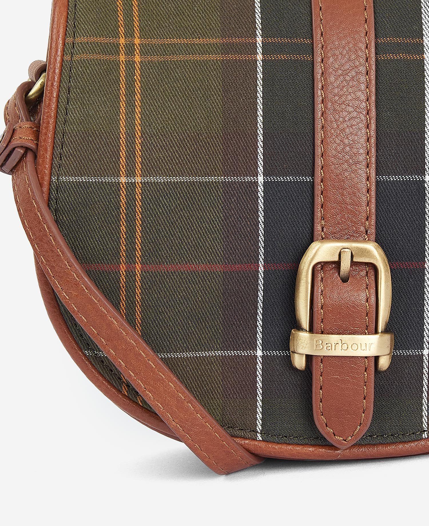 Barbour Katrine Tartan Leather Saddle Bag - Classic Tartan