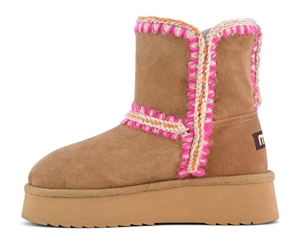 Mou Boots Norfolk Boot Platform - Pink Brown