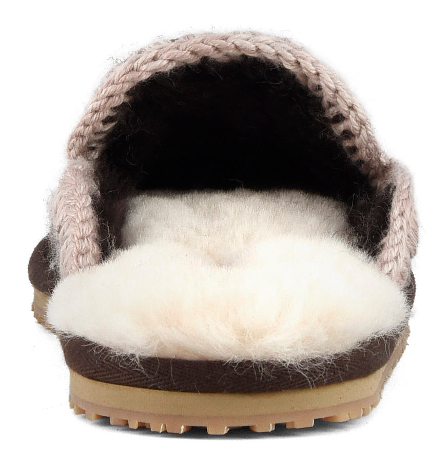 Mou Boots Suede Slipper Eskimo Stitch - Mocha