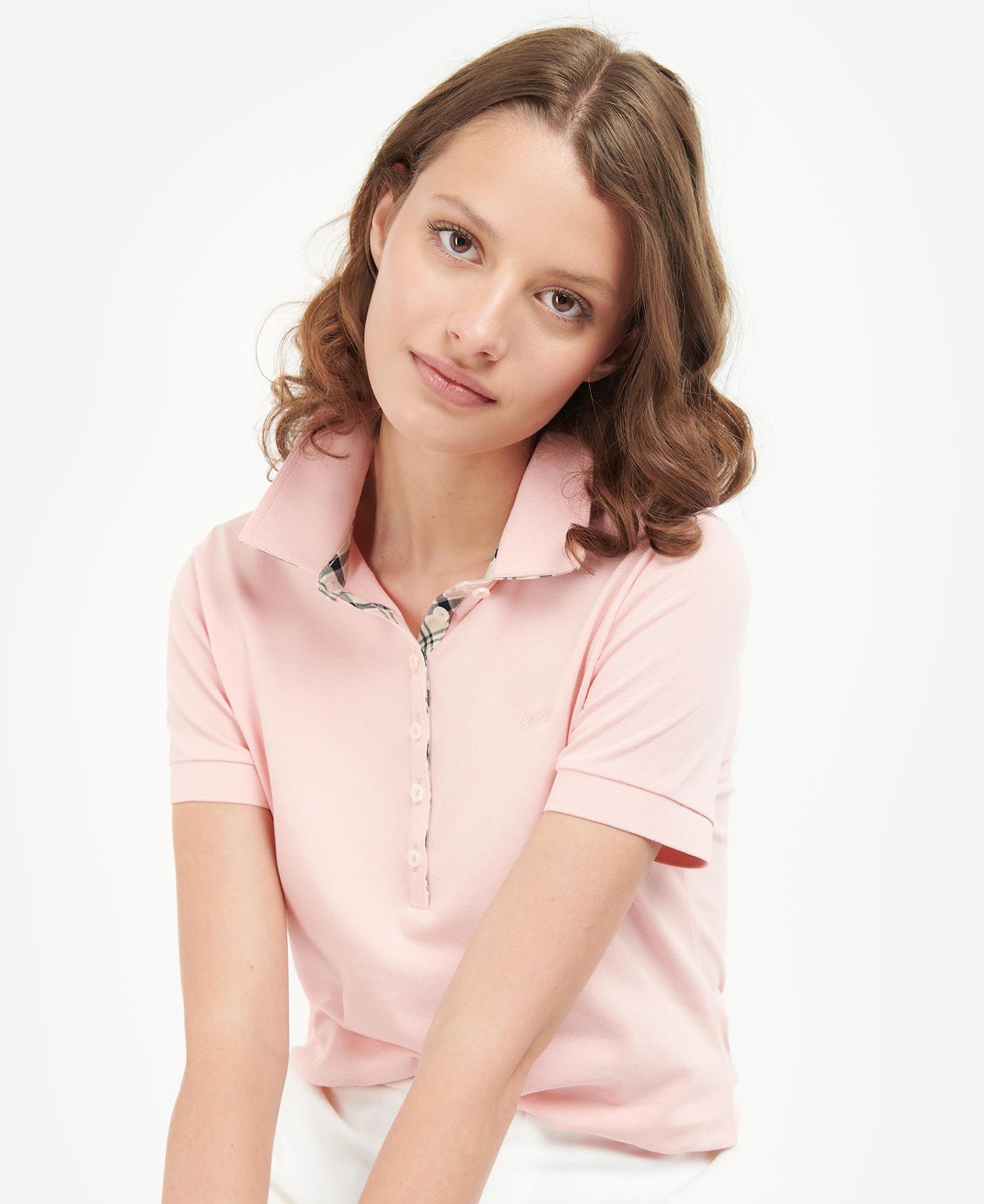 Barbour Portsdown Polo Shirt Pink Indigo Tartan