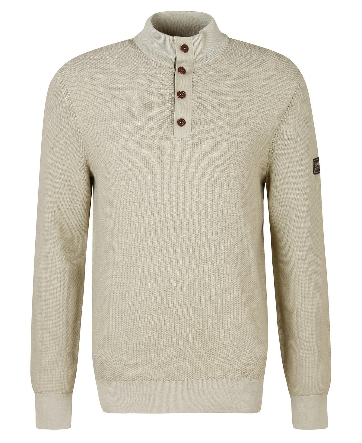 Barbour International Moss Quarter Placket Knit - Cavalry Sand ...